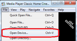 Media Player Classic Open Device